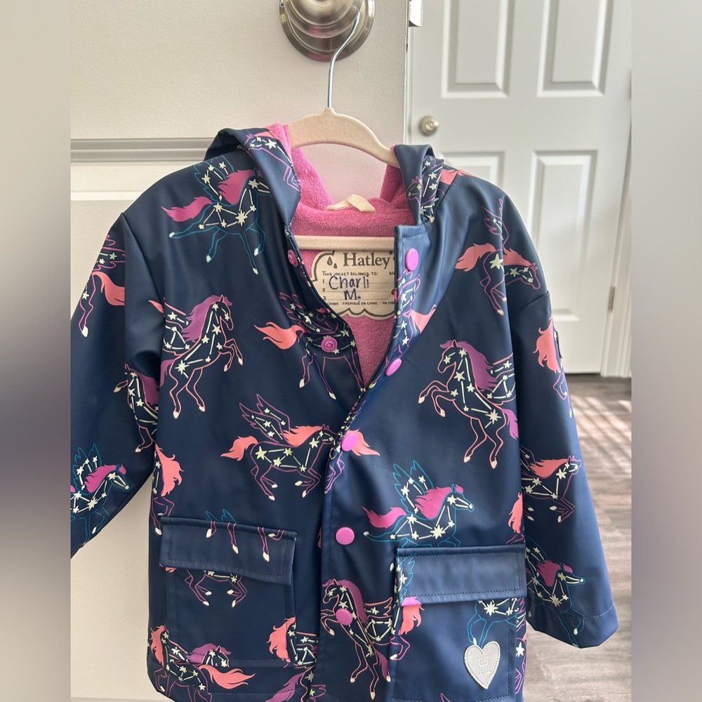 Toddler Unicorn Constellations Rain Jacket, Girls Size 3